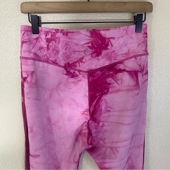 Zyia Pink Tie Dye Mesh Hendrix Light N Tight Capri Leggings Fuchsia Yoga 8-10 - Picture 8 of 8